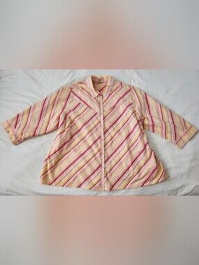 Vintage Striped Pink & Yellow Button-Down Shirt